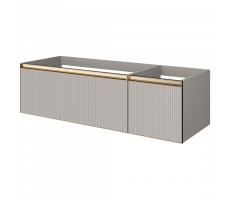 Тумба Armadi Art рифлёная Armadi Art QUATRO 2 140см CASHMERE FUGA профиль MATT GOLD 790-M2-140-CM-RIB-MG 