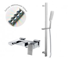 Смеситель для ванны с гибким душем и держателем ГРАНИ TB980 хром Bronze de Luxe 