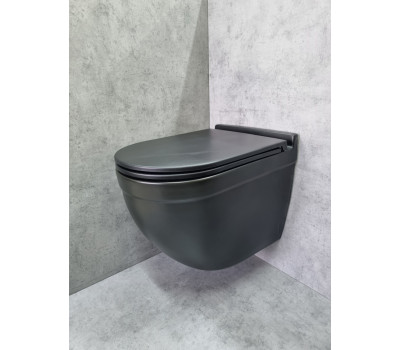 Унитаз подвесной Ceramalux 2198MB черный матовый Унитаз подвесной Ceramalux 2198MB черный матовый