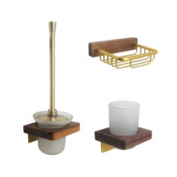 Набор аксессуаров для ванной ФОРЕСТ 107006G золото дерево Bronze de Luxe 