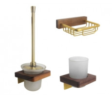 Набор аксессуаров для ванной ФОРЕСТ 107006G золото дерево Bronze de Luxe 