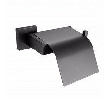 Бумагодержатель Feramolli BL105 с крышкой, черный матовый Бумагодержатель Feramolli BL105 с крышкой, черный матовый