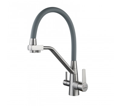 Смеситель для кухни с подключением фильтра Shevanik S968L, сатин