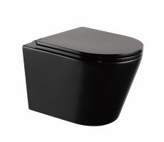 Унитаз ABBER Bequem AC1102MB подвесной черный матовый, безободковый Унитаз ABBER Bequem AC1102MB подвесной черный матовый, безободковый