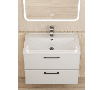 Тумба с раковиной для ванной 70 см, Uperwood Foster NEW, белая KFosterNEW70w Тумба с раковиной для ванной 70 см, Uperwood Foster NEW, белая KFosterNEW70w