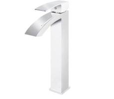 Смеситель для раковины высокий Grocenberg GB3007WC, белый/хром 