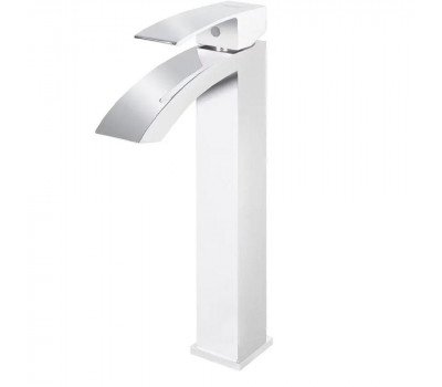 Смеситель для раковины высокий Grocenberg GB3007WC, белый/хром 