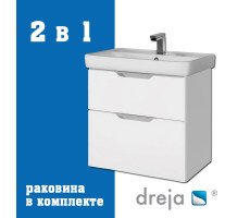 Тумба с раковиной подвесная Dreja Q 60 см, белый Тумба с раковиной подвесная Dreja Q 60 см, белый