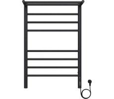 Полотенцесушитель электрический с полкой Terminus Аврора П8 50х80 КС 905, черный матовый 