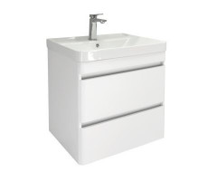 Тумба-умывальник Comforty подвесная Comforty Енисей-60П2 белый глянец с раковиной 4460 00-00021337 