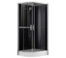 Душевая кабина 90х90 см AZARIO DENVER AZ-N10812 900 GREY серое стекло 4 мм. Easy Clean, задняя панель черная, цвет профиля серый 