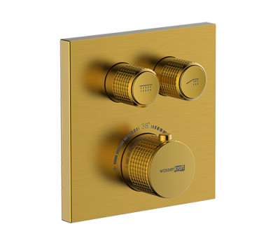 Смеситель для ванны и душа WasserKRAFT Aisch 5500 5548 Thermo золото Смеситель для ванны и душа WasserKRAFT Aisch 5500 5548 Thermo золото