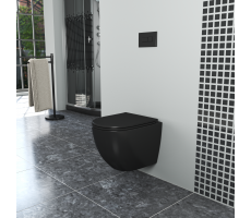 Унитаз подвесной безободковый D&K Matrix DT1396025, 490*370*360мм, сиденье микролифт, черный черный матовый 