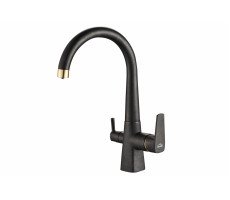 Смеситель для кухни ZORG STEELHAMMER SH 819 BLACK BR черный металл/бронза Смеситель для кухни ZORG STEELHAMMER SH 819 BLACK BR черный металл/бронза