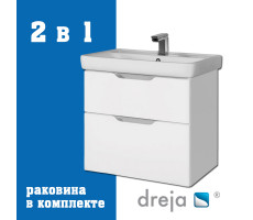 Тумба с раковиной подвесная Dreja Q 70 см, белый Тумба с раковиной подвесная Dreja Q 70 см, белый