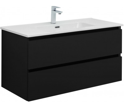 Тумба с раковиной Aquanet Вега 2.0 100 2 ящ. цв.черный (раковина Flat) 00344765 Тумба с раковиной Aquanet Вега 2.0 100 2 ящ. цв.черный (раковина Flat) 00344765