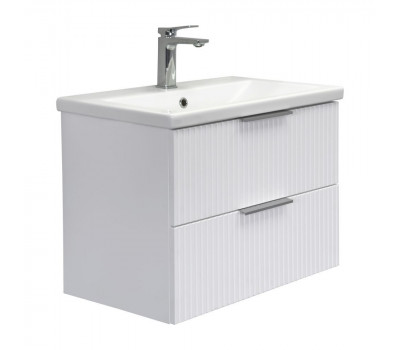 Тумба-умывальник подвесная Comforty Лима-70П2 белая матовая с раковиной Como 70 00-00019188 