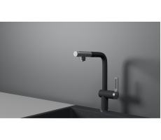 Смеситель для кухни GRANULA GR-8169, ГРАФИТ, С ВЫДВИЖНЫМ ИЗЛИВОМ 