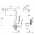 Смеситель для кухни GRANULA GR-8169, ГРАФИТ, С ВЫДВИЖНЫМ ИЗЛИВОМ 