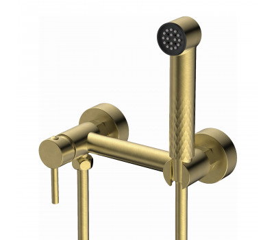 Смеситель Splenka настенный с гигиеническим душем S99.51.03 золотой сатин 
