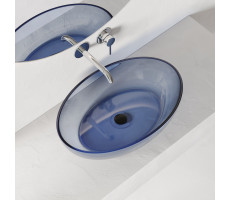 Раковина накладная прозрачная ABBER Kristall AT2801Saphir синяя Раковина накладная прозрачная ABBER Kristall AT2801Saphir синяя