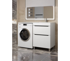 Тумба под стиральную машину напольная Uperwood Tanos 58х47,5х76,5 см, белая/графит, 2 ящика 291120334 Тумба под стиральную машину напольная Uperwood Tanos 58х47,5х76,5 см, белая/графит, 2 ящика 291120334