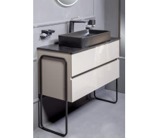 Тумба без раковины Armadi Art Vallessi 80 АНТРАЦИТ глянец 2 полки 837-080-A glossy 