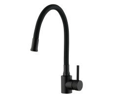 Смеситель для кухни с гибким изливом FRAP F40994-6, черный Смеситель для кухни с гибким изливом FRAP F40994-6, черный