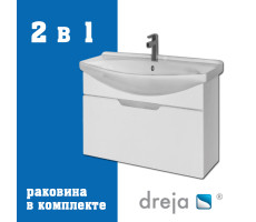 Тумба с раковиной подвесная Dreja Laguna 75 см, белый