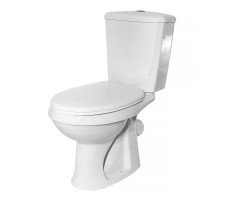 Унитаз-компакт Оскольская керамика Элисса Оптима косой слив, однорежимная арматура, сиденье полипропилен, белый 43901100304 Унитаз-компакт Оскольская керамика Элисса Оптима косой слив, однорежимная арматура, сиденье полипропилен, белый 43901100304
