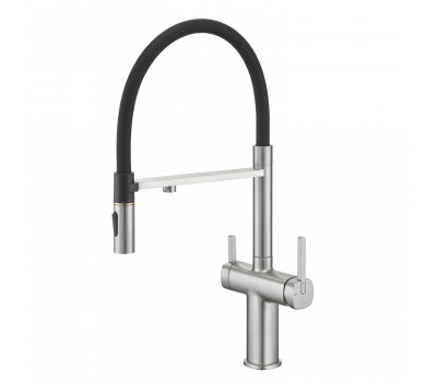 Смеситель для кухни с подключением фильтра для воды Rose R358L, сатин
