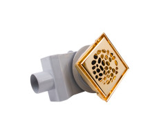 Душевой трап PLUMBERIA SELECTION PS STONES PSS13OR, золото 24К 