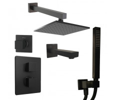 Комплект на 3 потребителя с термостатом Grazia PAINI, для ванны/душа, черный брашированный PVD 21PZSET36911THSHBATH 