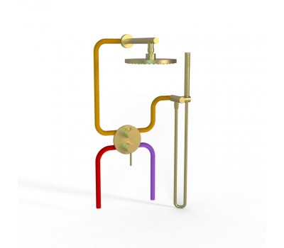 Комплект на 2 потребителя Cox PAINI, для душа, брашированное золото PVD 78PJSET26911SH 