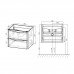 База под раковину Vincea Paola 600 подвесная, 2 выкатных ящика soft close, Beton 