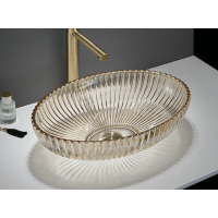 Раковина Ceramalux GL49-CP  стекло золото 