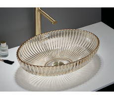 Раковина Ceramalux GL49-CP  стекло золото 