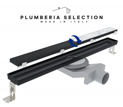 Душевой трап PLUMBERIA SELECTION PSL LINEAR PSL100NO, черный матовый 