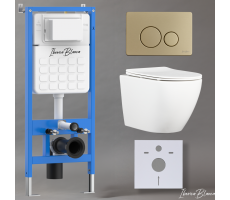 Комплект 3в1 IBERICA BLANCA инсталляция SILENCIO, унитаз BILBAO ALTO белый, кнопка смыва INOX-O золото матовое (IB001.BLA.234.815) Комплект 3в1 IBERICA BLANCA инсталляция SILENCIO, унитаз BILBAO ALTO белый, кнопка смыва INOX-O золото матовое (IB001.BLA.234.815)