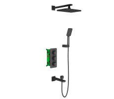 Душевая система встроенная с термостатом Timo Petruma SX-5049/03SM черный черный 
