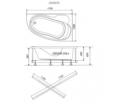 Ванна Изабель 170-левая Triton Щ0000048749 