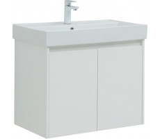 Тумба с раковиной Aquanet Nova Lite 75 2 дв. цв. бел. глянец (302526) 