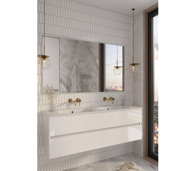 Тумба без раковины Armadi Art Vallessi 140*46см Белый глянец 4 полки 837-140-W Тумба без раковины Armadi Art Vallessi 140*46см Белый глянец 4 полки 837-140-W