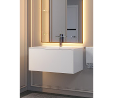 Тумба с раковиной для ванной подвесная Uperwood Parma Premium 77х47,5х36,5 см, белая 39330205463 