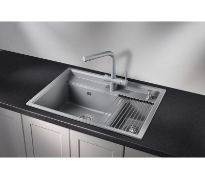 Кухонная мойка GRANULA KS-7302, АЛЮМИНИУМ, кварц 
