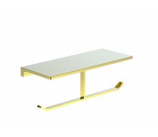 Двойной держатель для туалетной бумаги с полкой WONZON & WOGHAND, Глянцевое золото WW-9156-LG Двойной держатель для туалетной бумаги с полкой WONZON & WOGHAND, Глянцевое золото WW-9156-LG