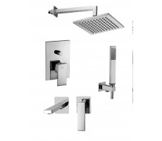 Комплект Paffoni KITEL015CR105KING со встраиваемым смесителем для раковины EL105cR0,смеситель для душа EL015NO/M на 2 выхода, душ 300x300мм, ELLE, хром  
