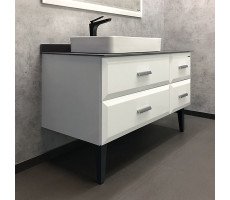 Тумба-умывальник Comforty Империя-120 белая с графитовой столешницей с Comforty 78189 