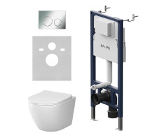 Инсталляция PrimeFit с подвесным унитазом AquaSpin 2.0 и клавишей AM.PM Like IS90151.801901 Хром Глянцевое 