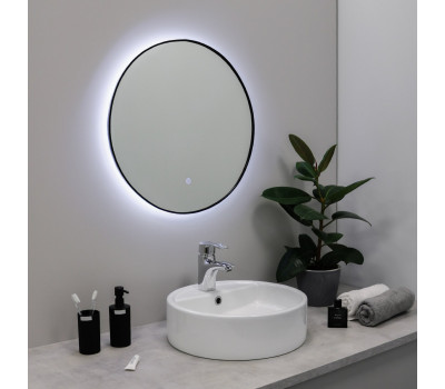Зеркало FIXSEN с подсветкой LED круглое 60х60 см черное FX-1060B 